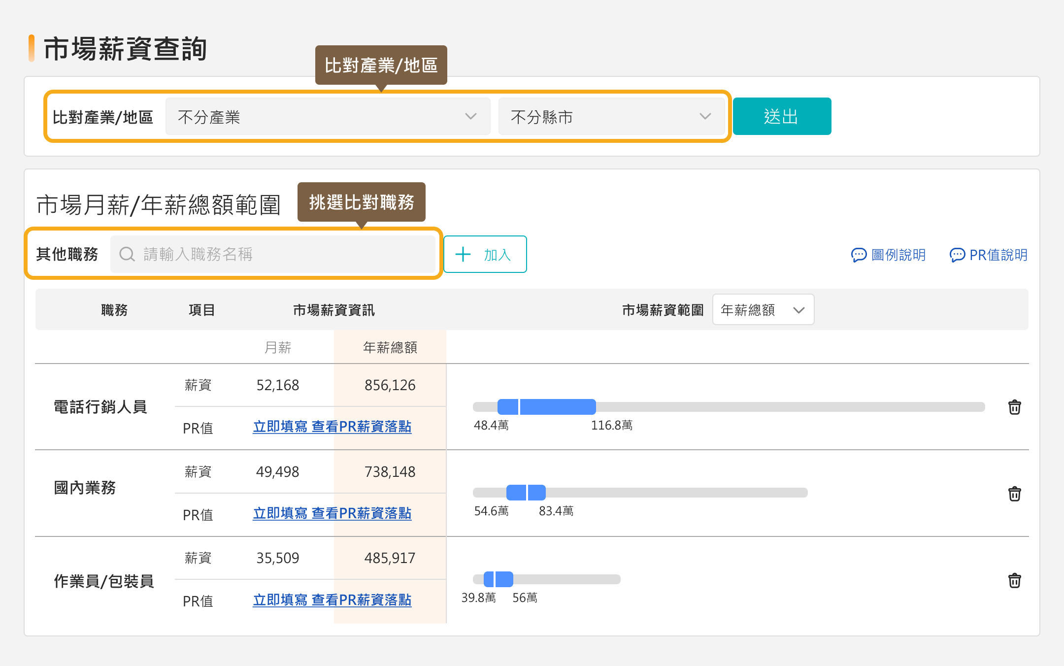 市場薪資查詢範例圖示